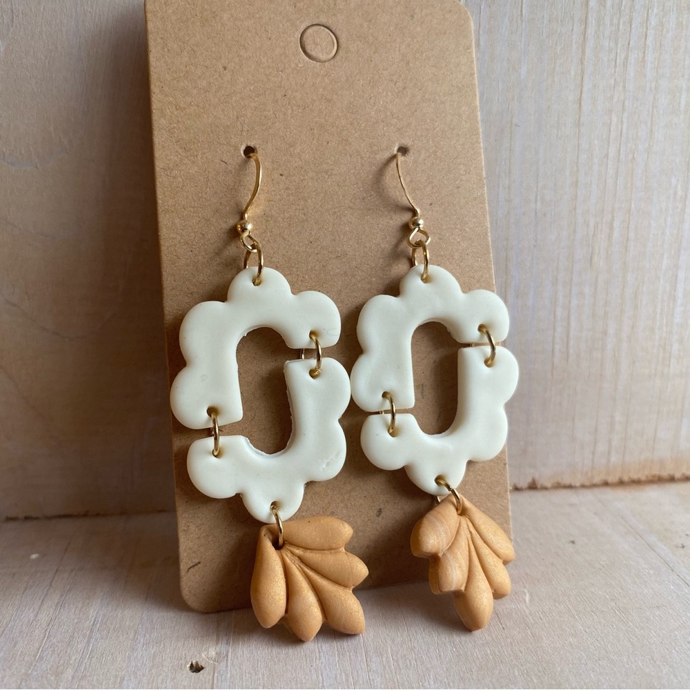 Handmade by me! Polymer clay earrings. Gold plated hooks